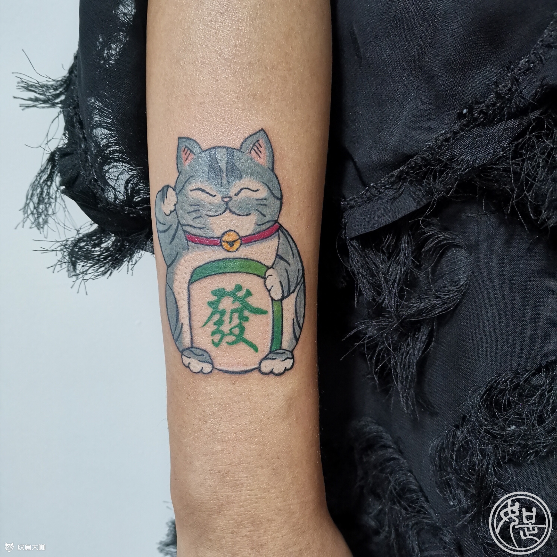 麻将招财猫这个手稿创作的时候_纹身吧社区 - 纹身大咖