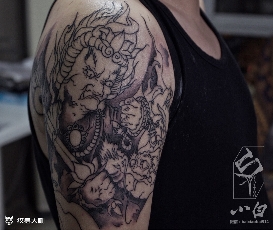 《不动明王》_纹身图案手稿图片_石一的纹身作品集