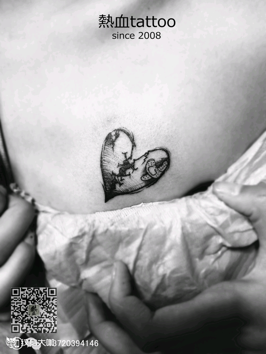 心碎了_纹身图案手稿图片_刘热血的纹身作品集