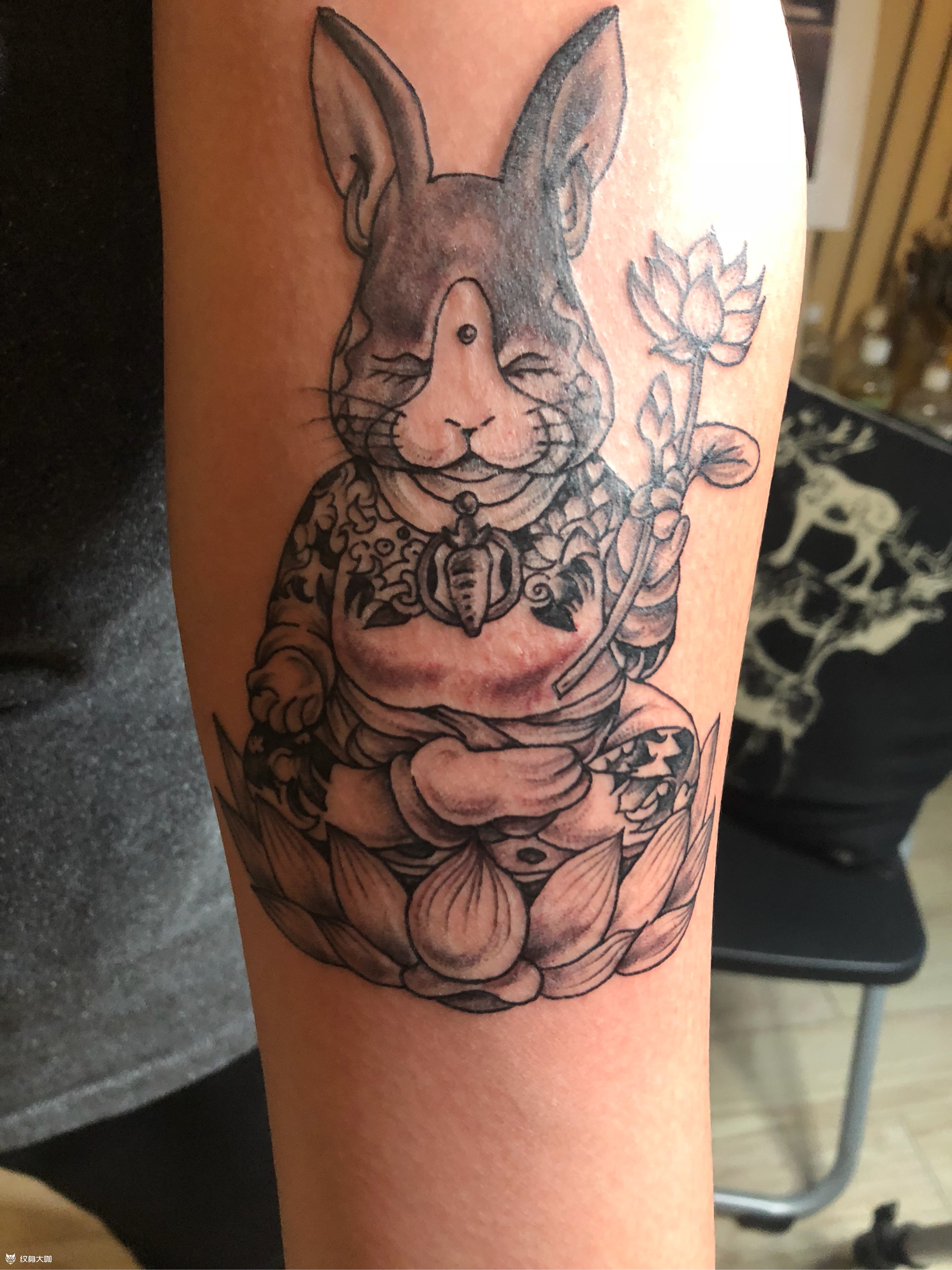 兔爷_纹身图案手稿图片_张泽的纹身作品集