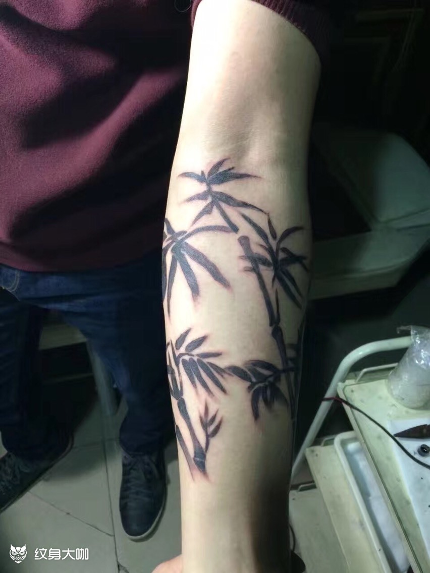 竹子包小臂_纹身图案手稿图片_阿强的纹身作品集