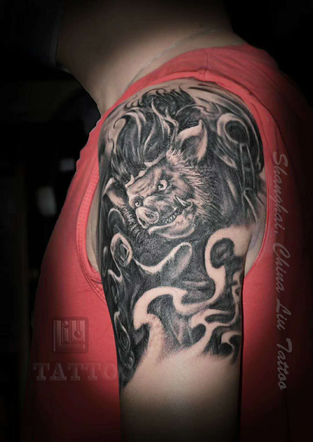 猪刚鬣_纹身图案手稿图片_old liu 的纹身作品集