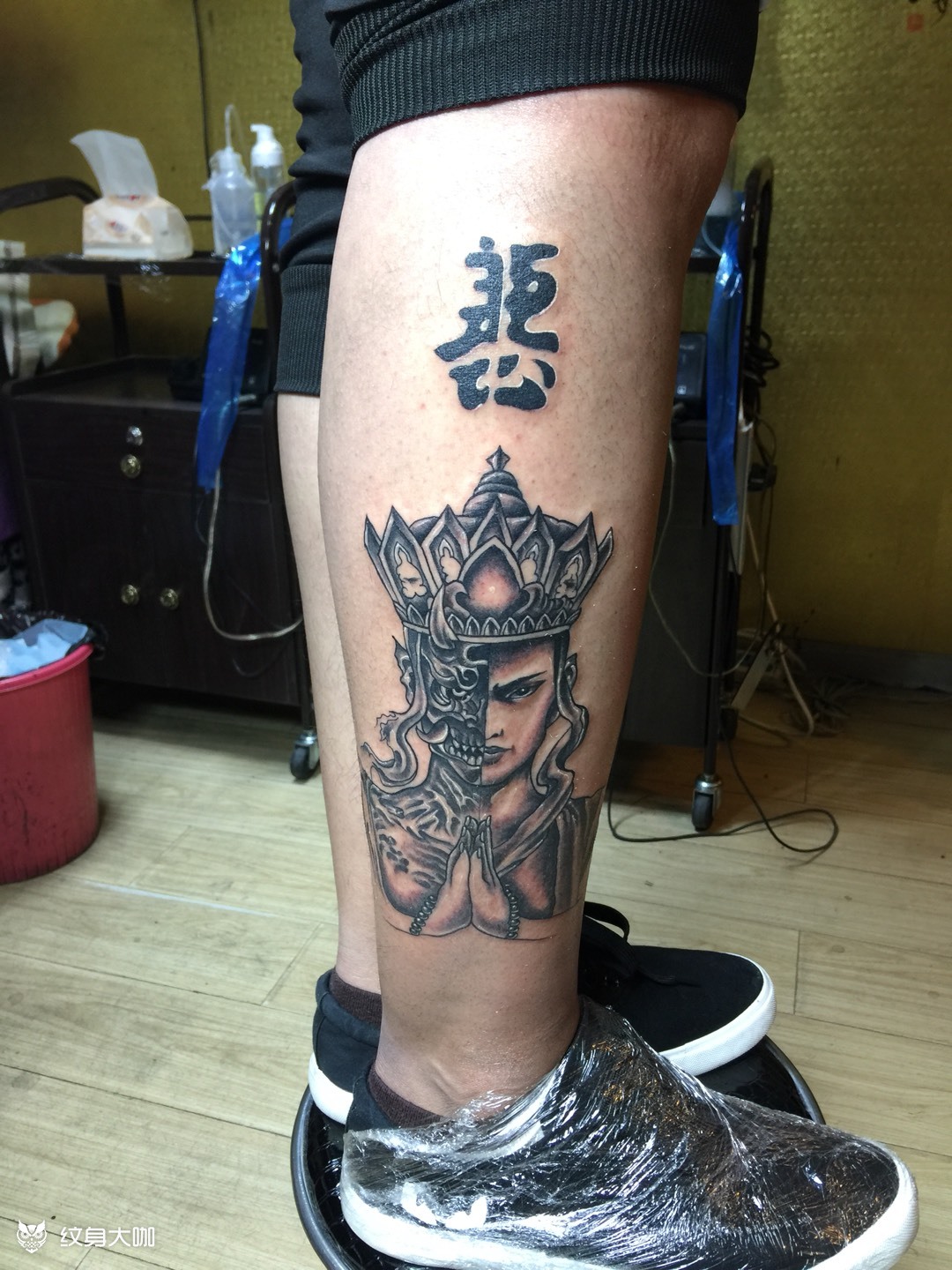 半佛半魔_纹身图案手稿图片_寒冰刺tatoo雕寒的纹身作品集