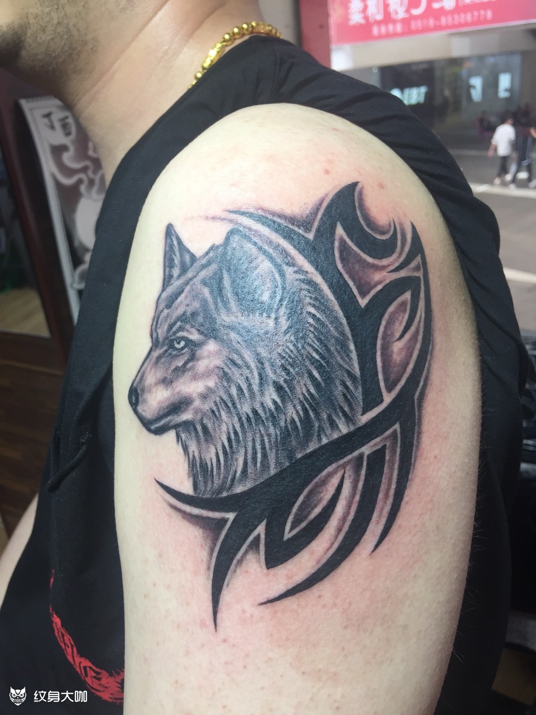 狼头_纹身图案手稿图片_王东的纹身作品集
