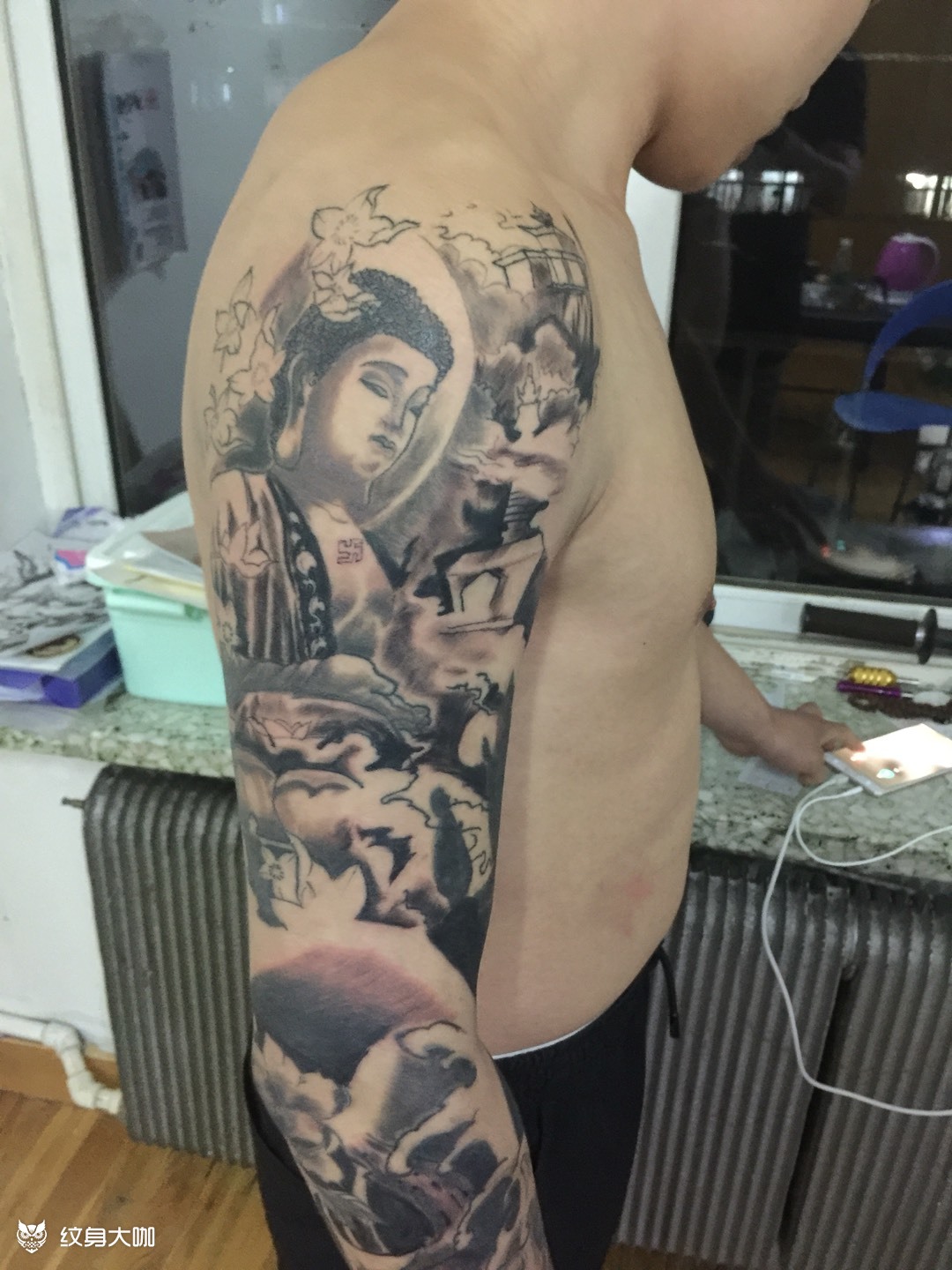 一个花臂_纹身图案手稿图片_陆晓峰的纹身作品集