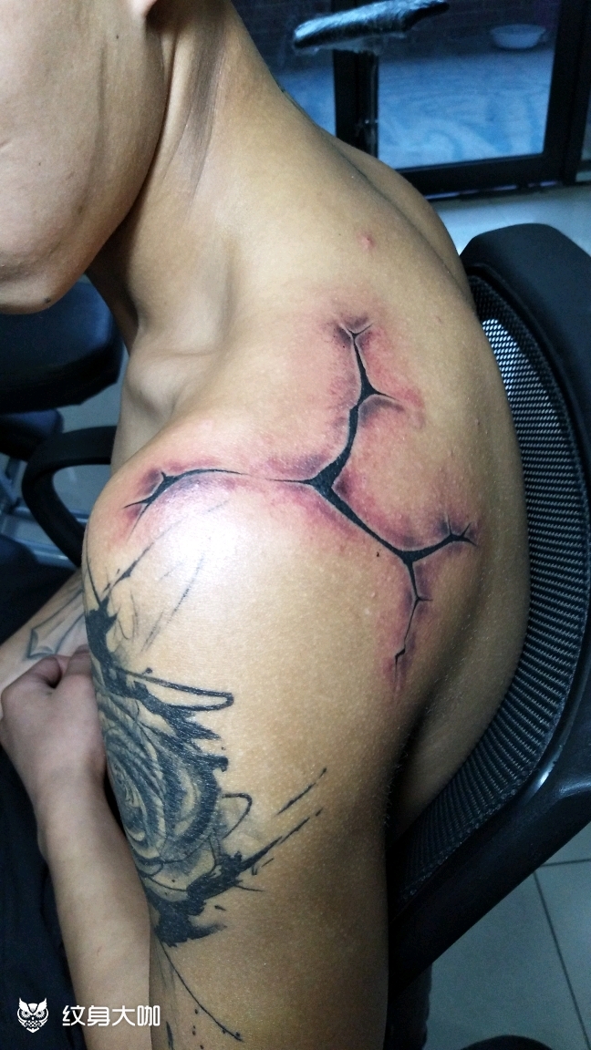 裂缝 伤口_纹身图案手稿图片_big baby 的纹身作品集