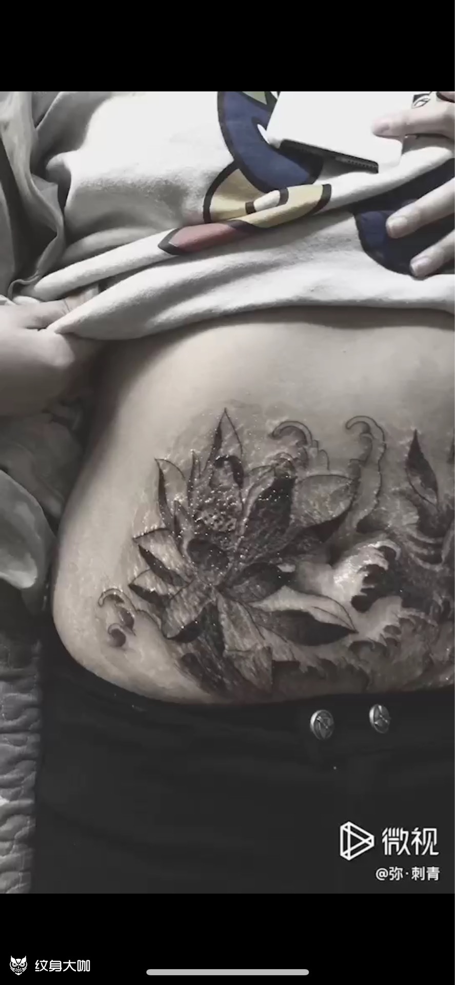 妊娠纹遮盖花小姐姐挺抗造的,_纹身吧社区 - 纹身大咖