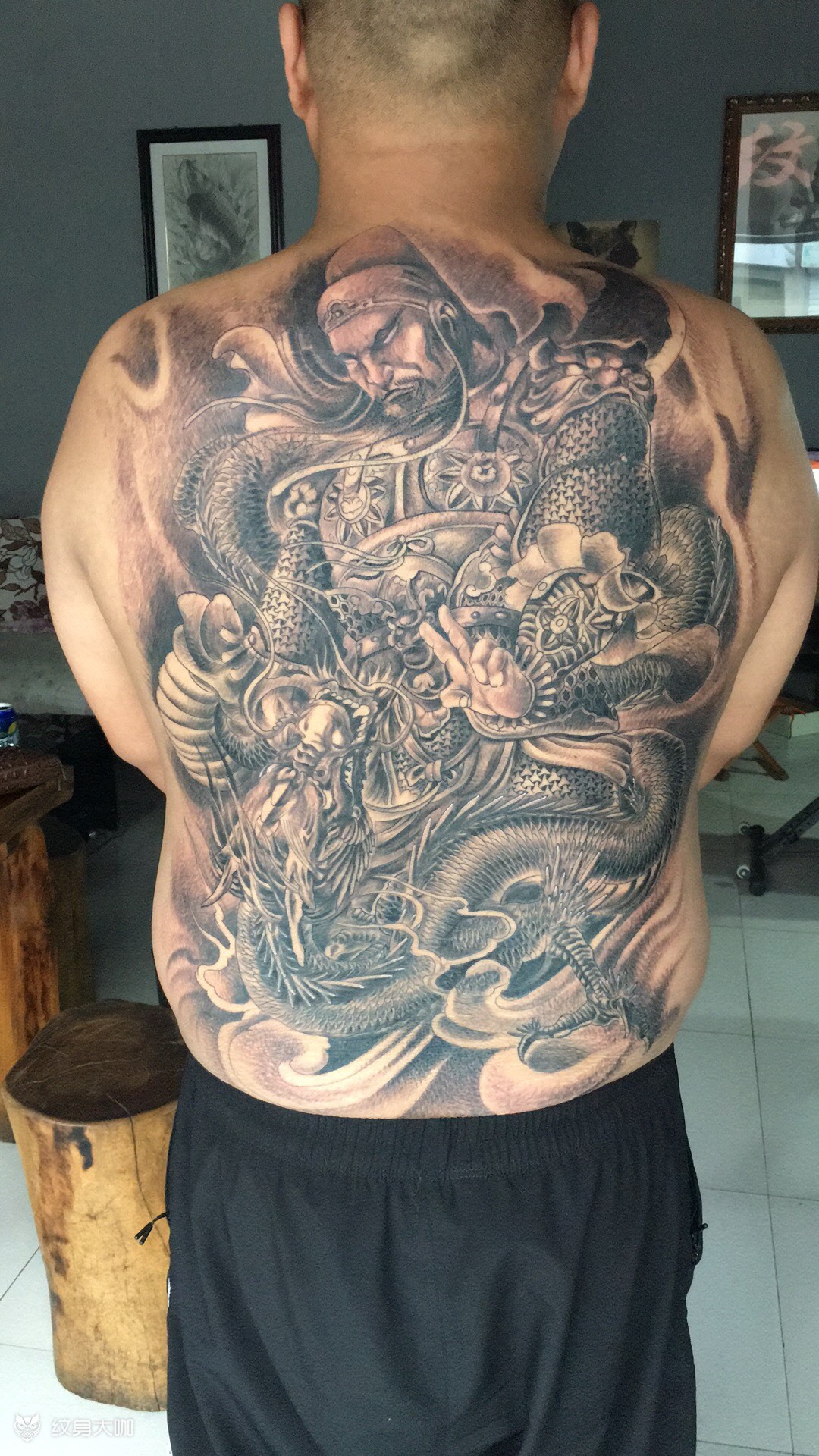 关公降龙_纹身图案手稿图片_王振的纹身作品集