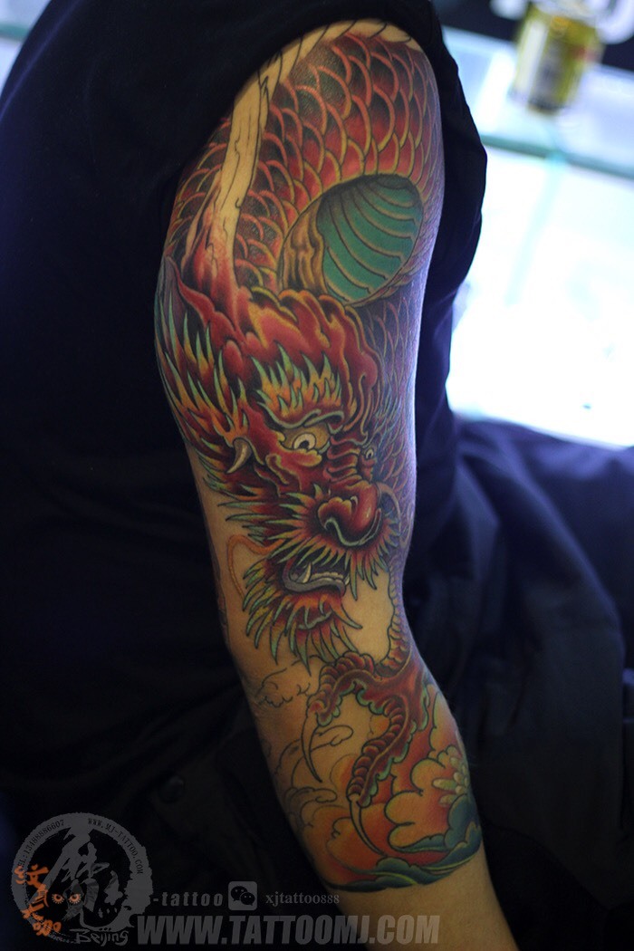 花臂作品:龙_纹身图案手稿图片_孙剑的纹身作品集