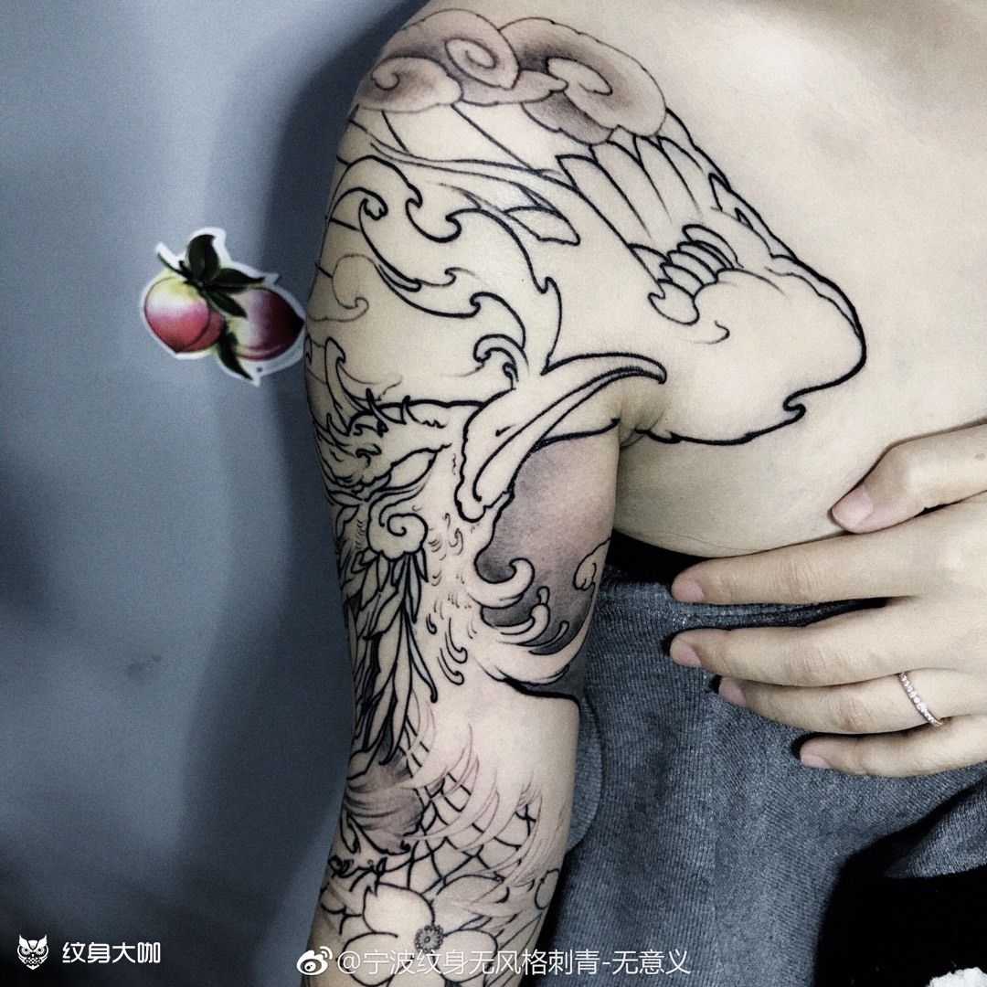 凤凰_纹身图案手稿图片_啊冰的纹身作品集