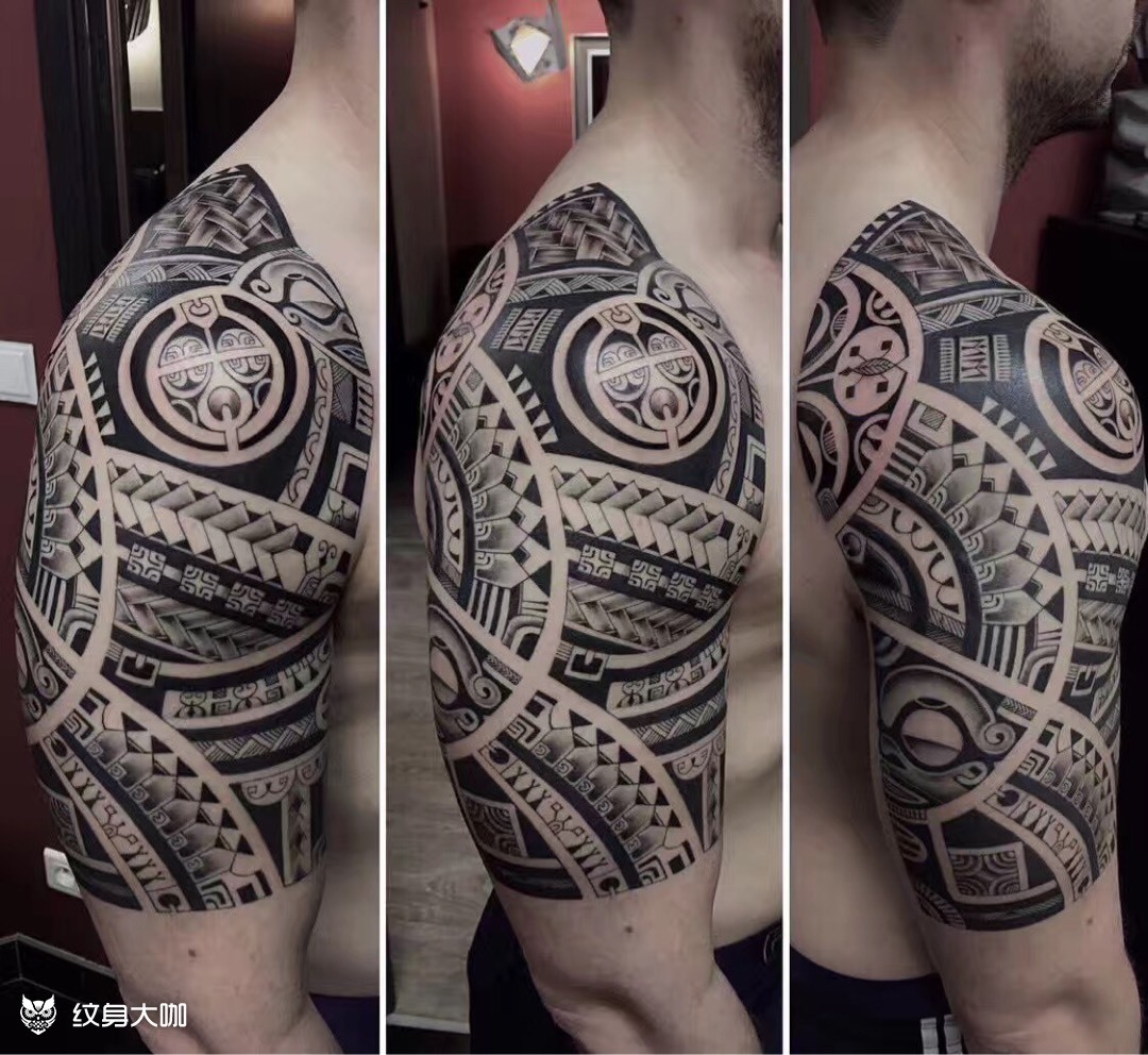 图腾半臂系列_纹身图案手稿图片_番薯的纹身作品集