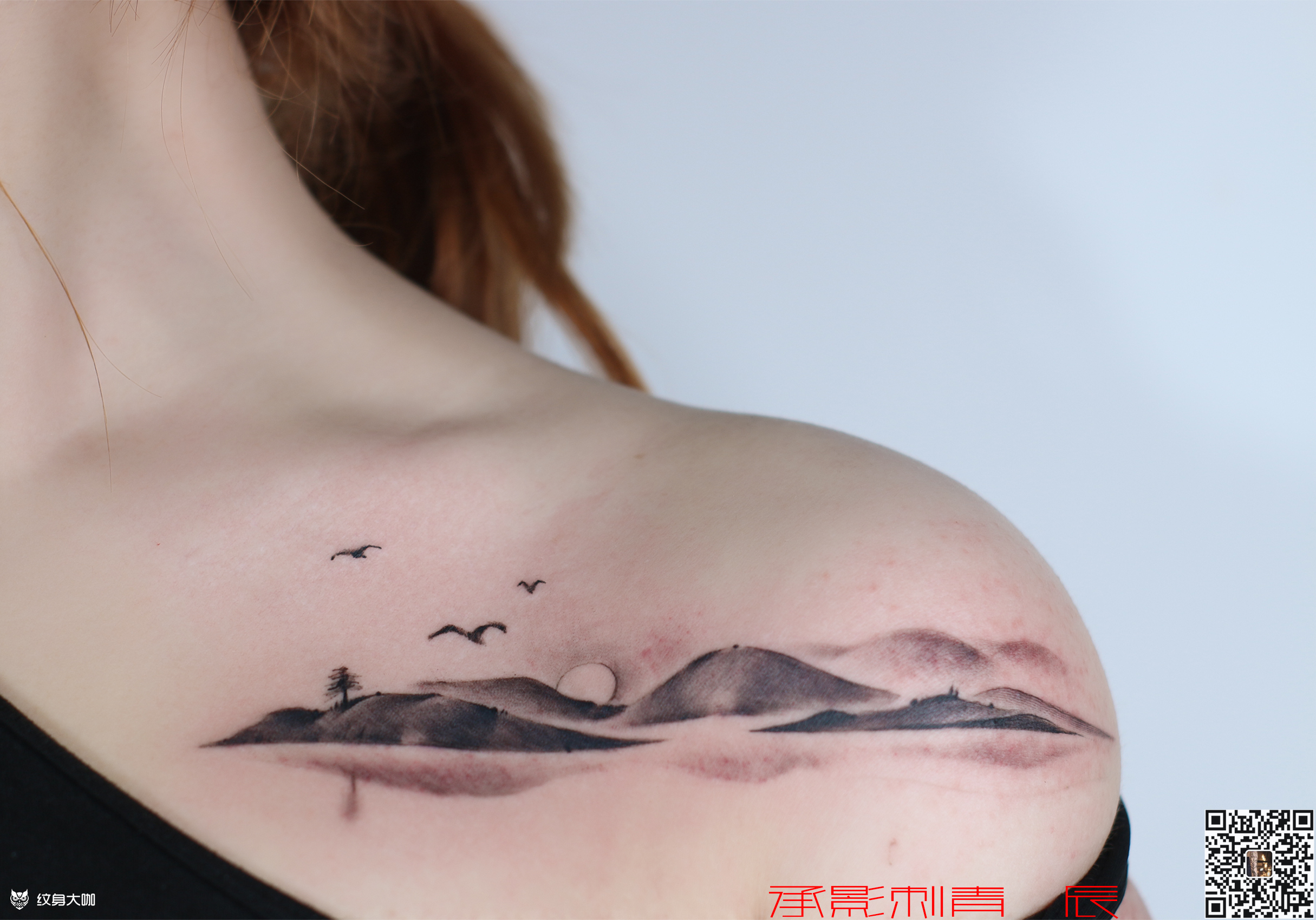 山水_纹身图案手稿图片_重庆承影的纹身作品集