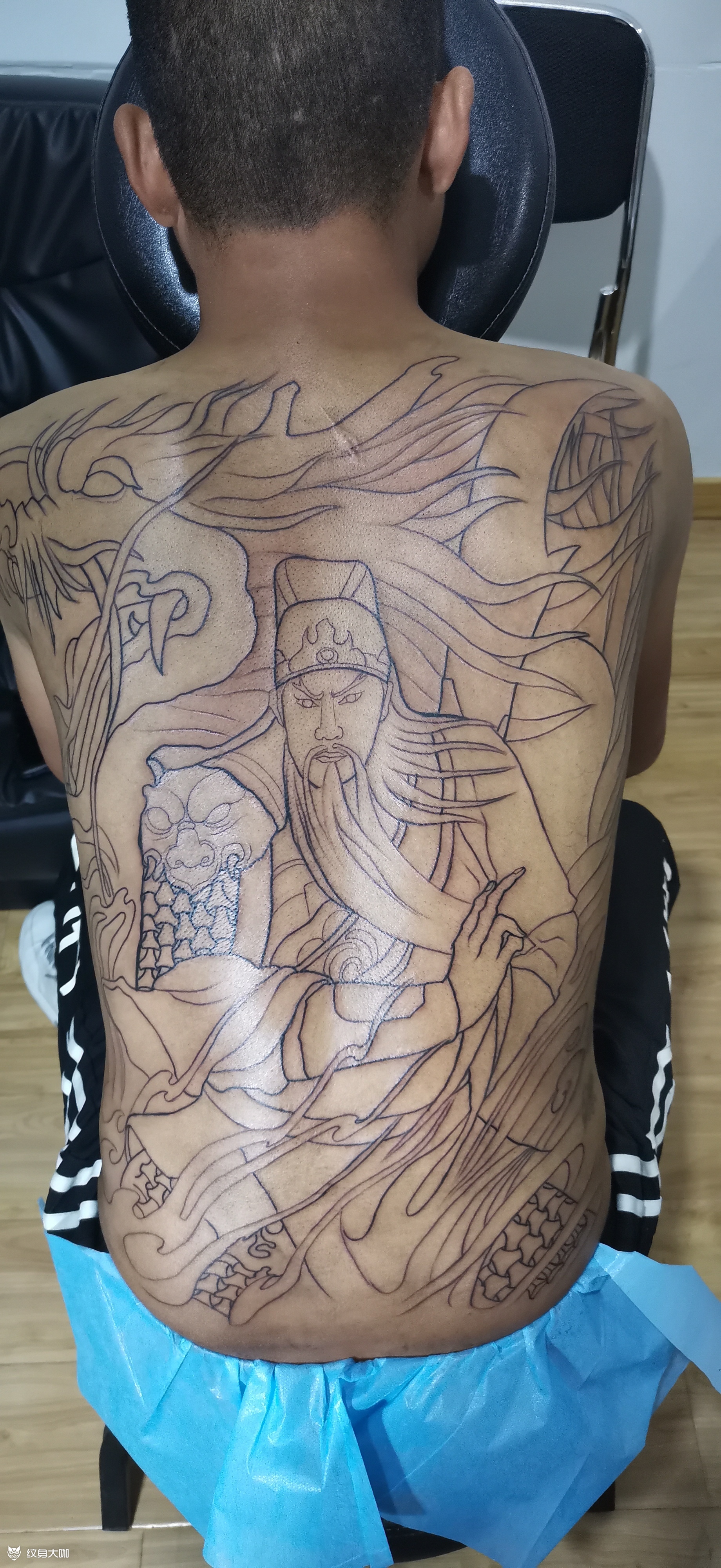 关公线条_纹身图案手稿图片_马春梓的纹身作品集