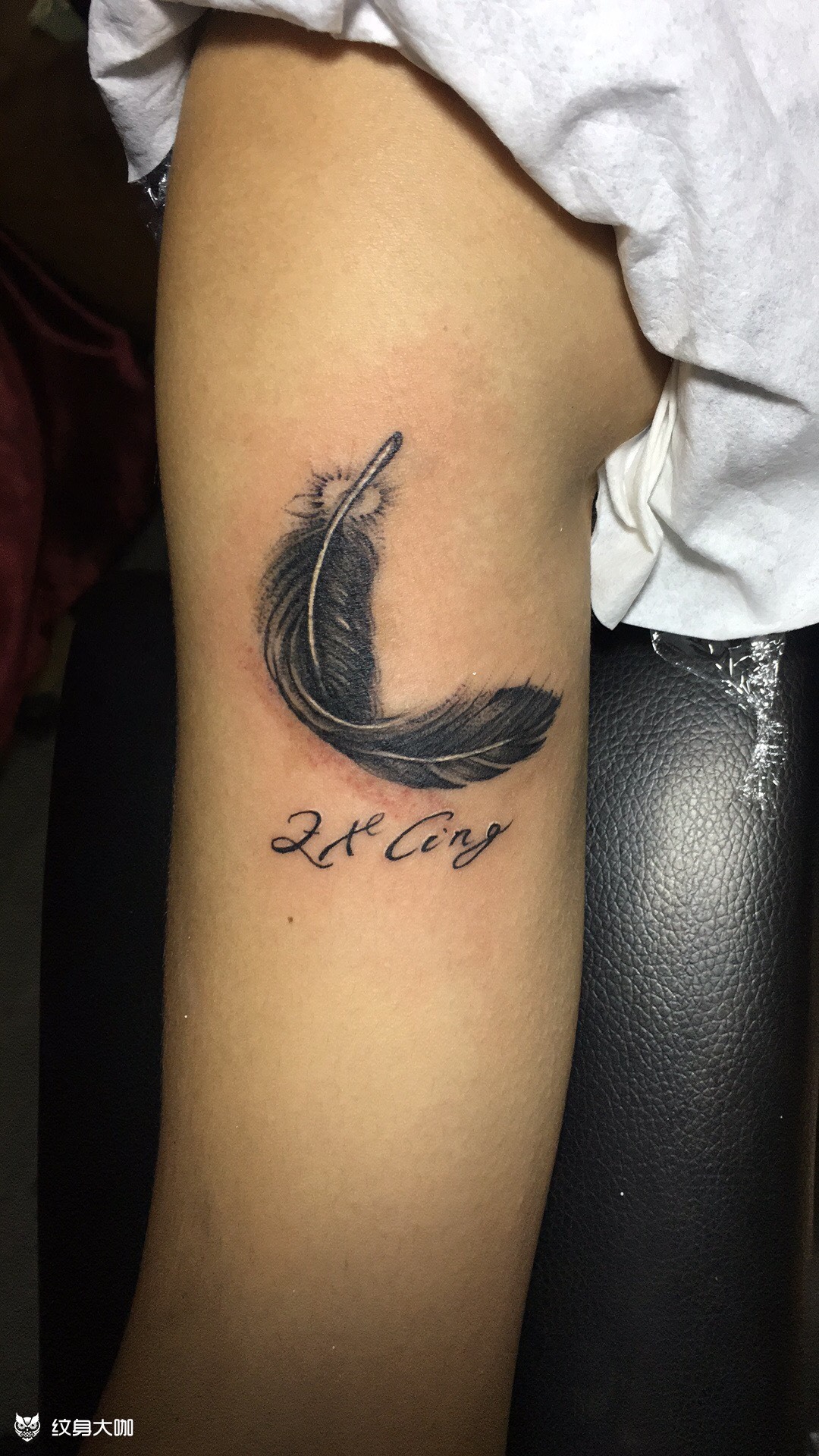 小羽毛遮盖胎记_纹身图案手稿图片_tt的纹身作品集