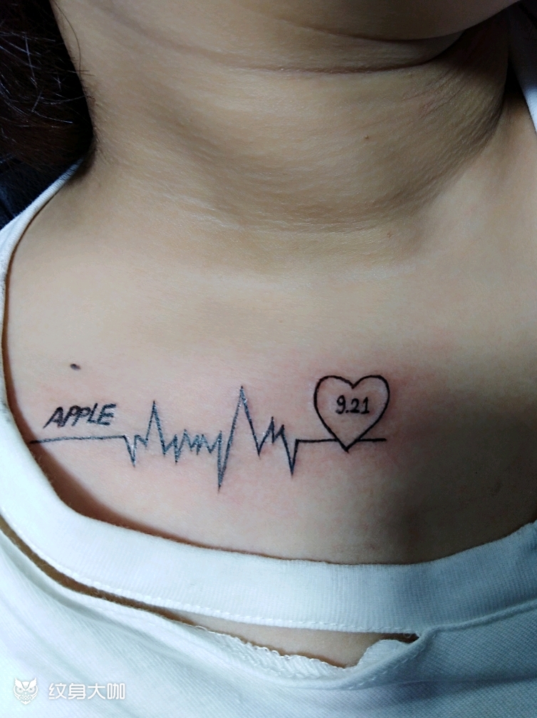 姐妹心电图_纹身图案手稿图片_梁妙新的纹身作品集