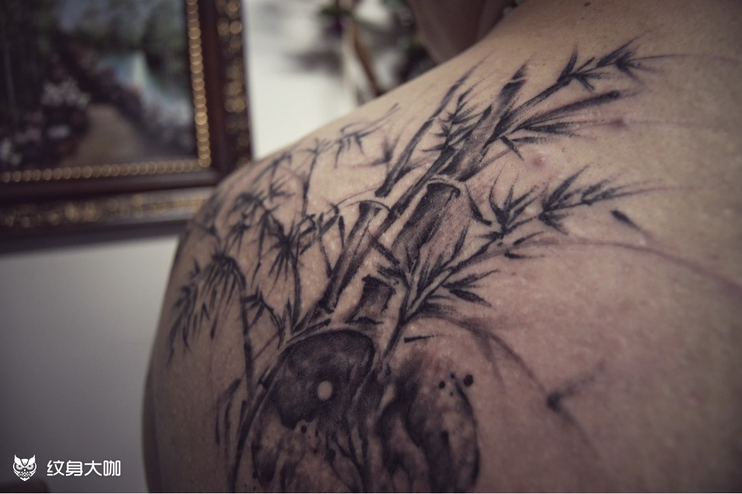 太极竹子_纹身图案手稿图片_幽清木的纹身作品集