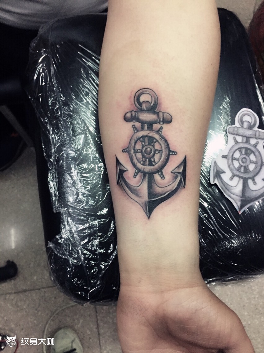 船锚_纹身图案手稿图片_亮亮的纹身作品集