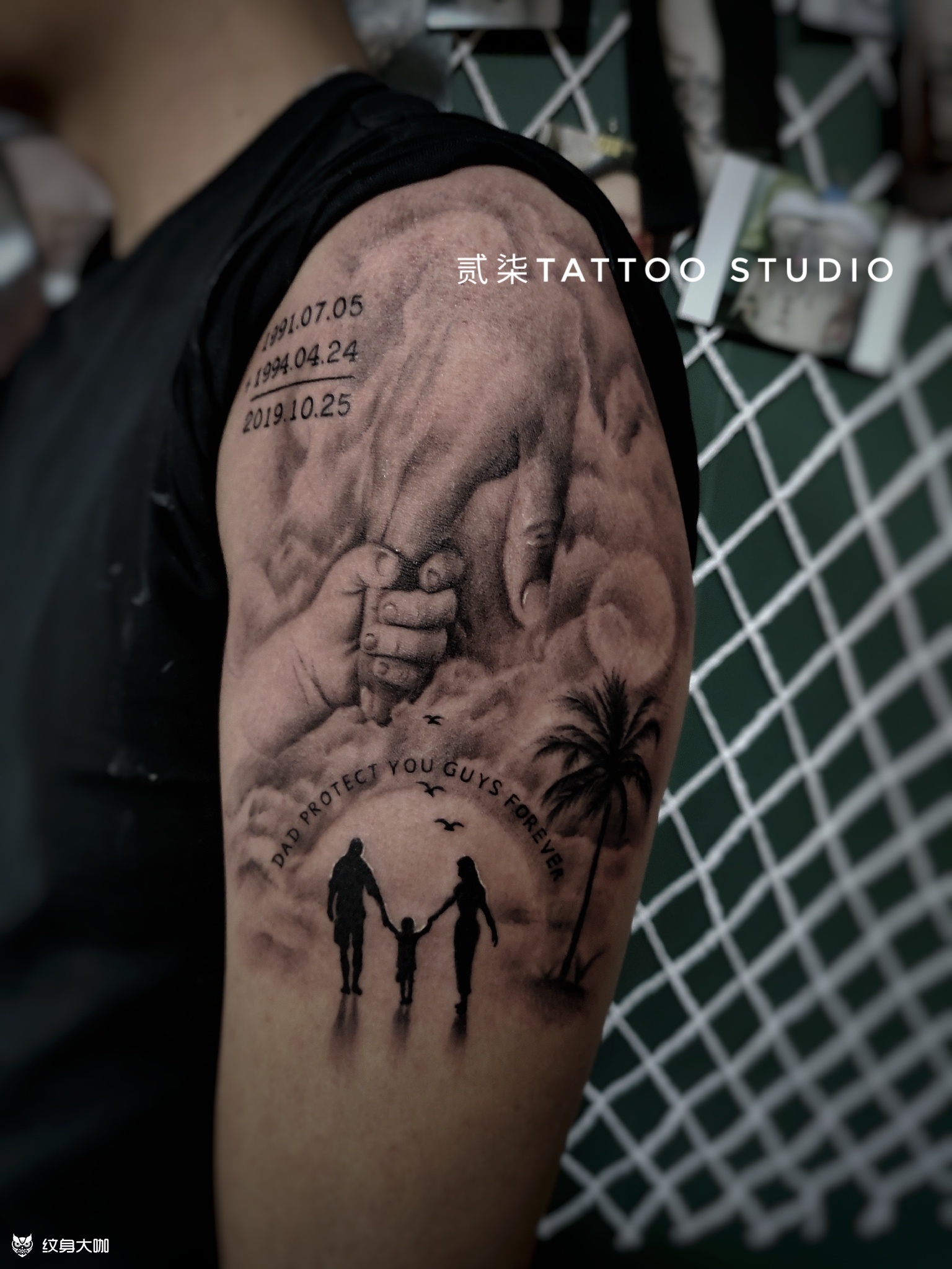 关于家庭,来自父爱_纹身图案手稿图片_龙进的纹身作品集