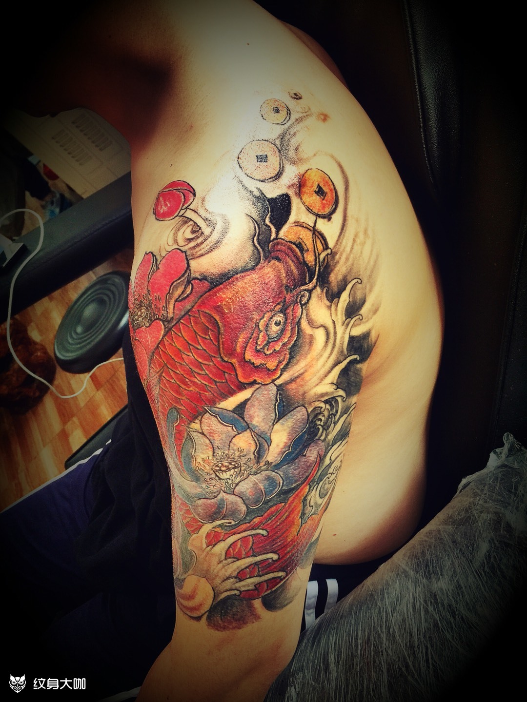 富贵锦鲤_纹身图案手稿图片_张玉杰的纹身作品集