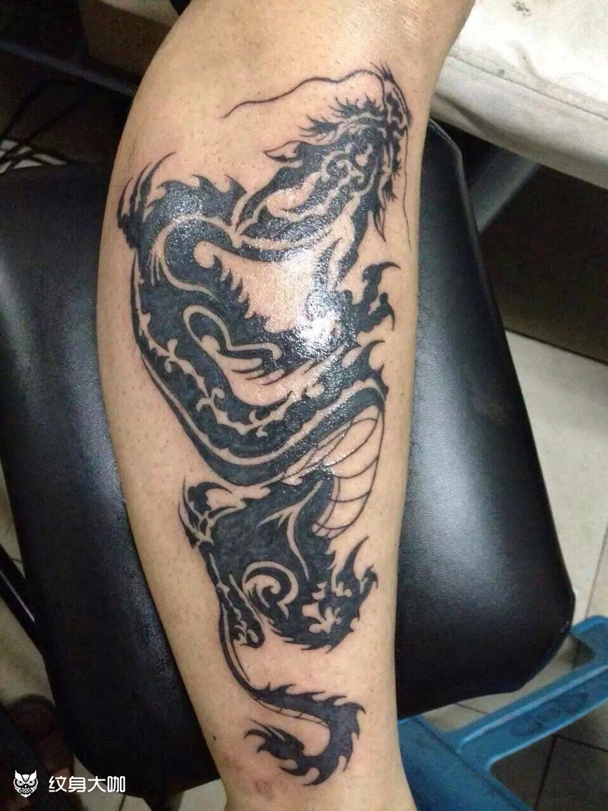 抽象龙图腾_纹身图案手稿图片_峰少的纹身作品集