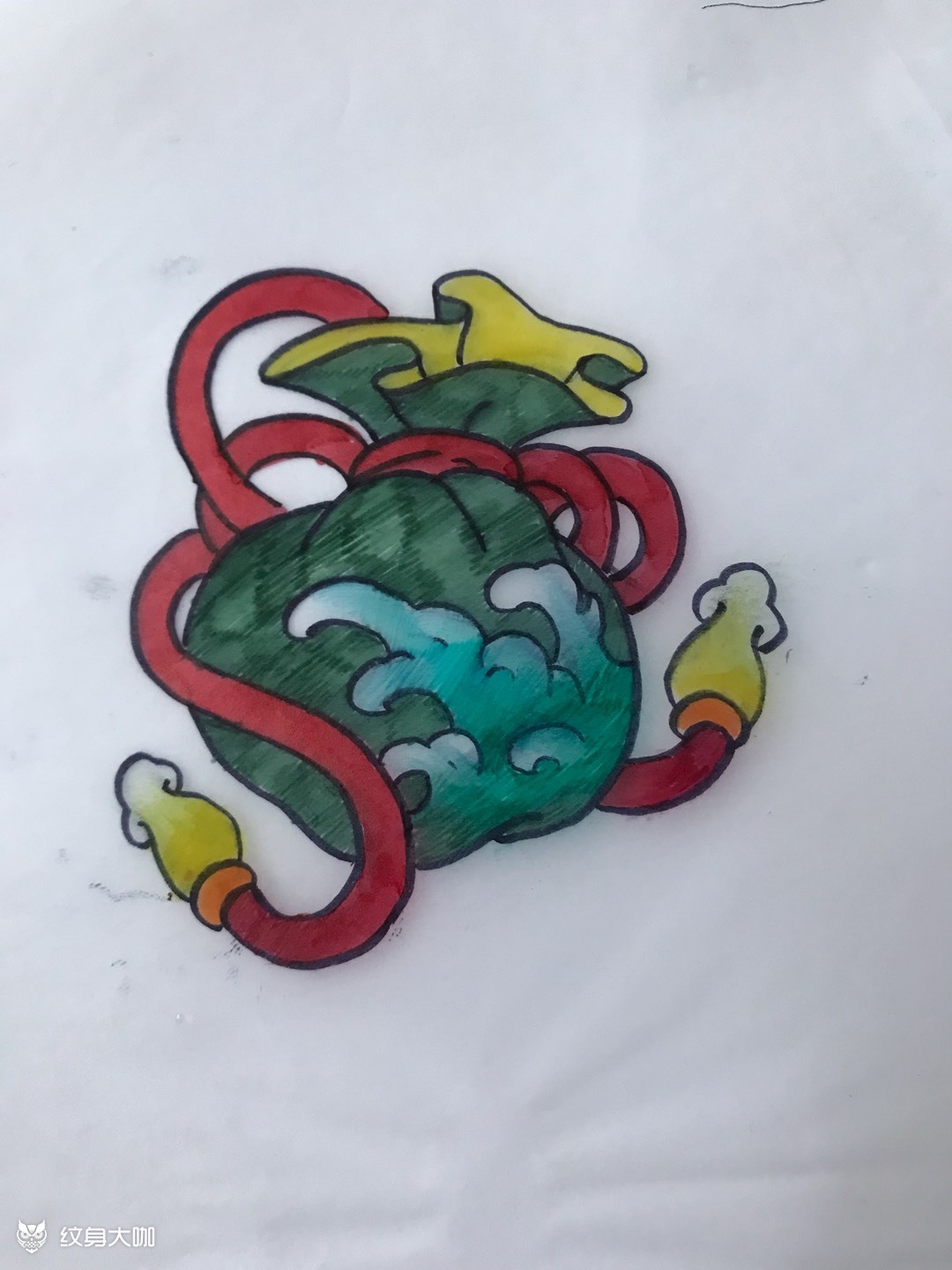 钱袋_纹身图案手稿图片_高原的纹身作品集