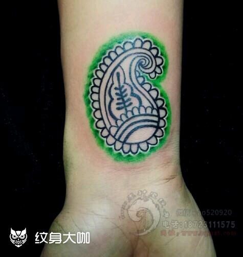 腰果花_纹身图案手稿图片_老墨的纹身作品集