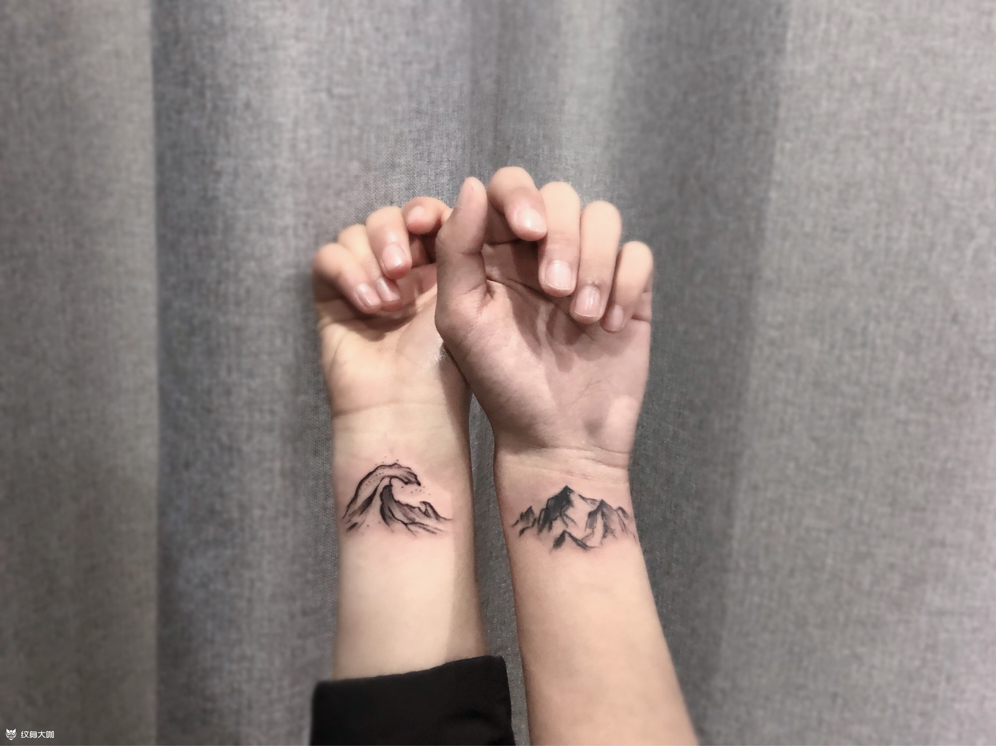 情侣山河纹身_纹身图案手稿图片_vvs的纹身作品集