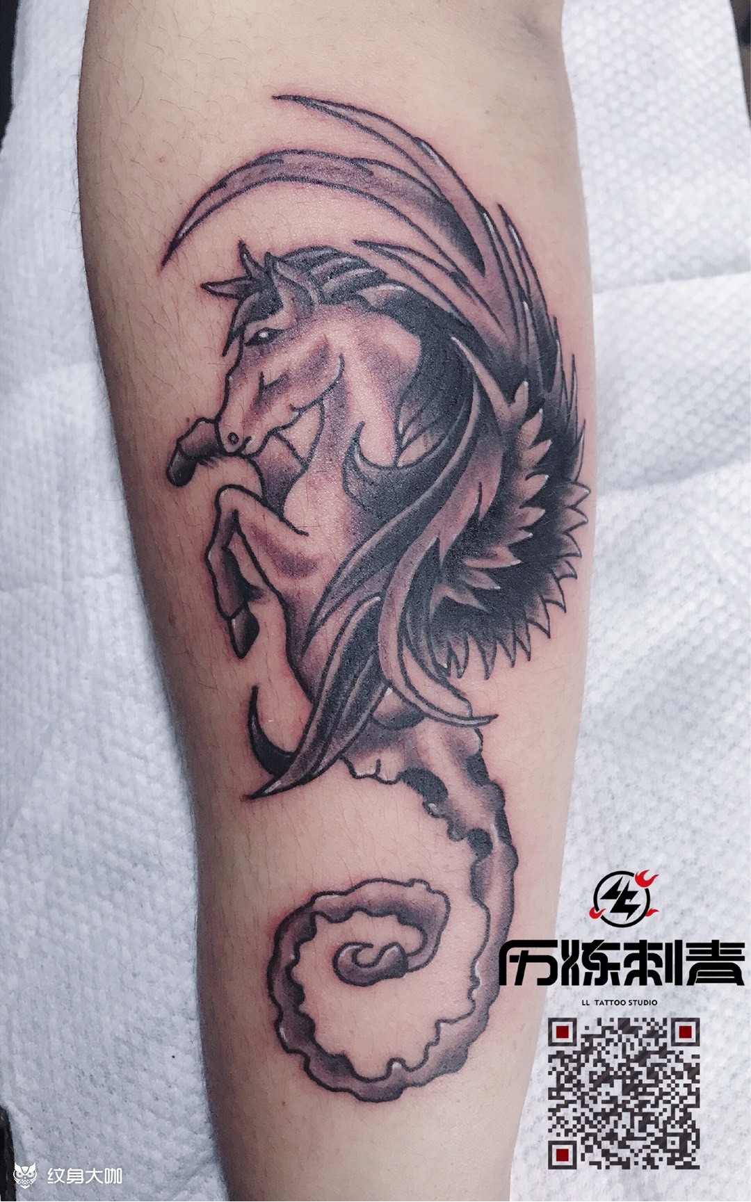 飞马_纹身图案手稿图片_历炼的纹身作品集