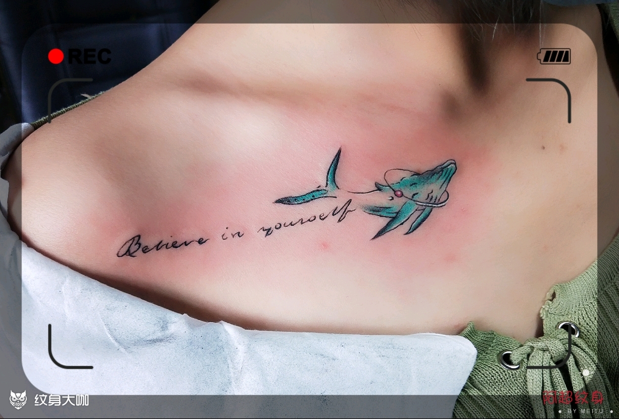 锁骨小鲸鱼_纹身图案手稿图片_lc·刺文化(阿超)的纹身作品集