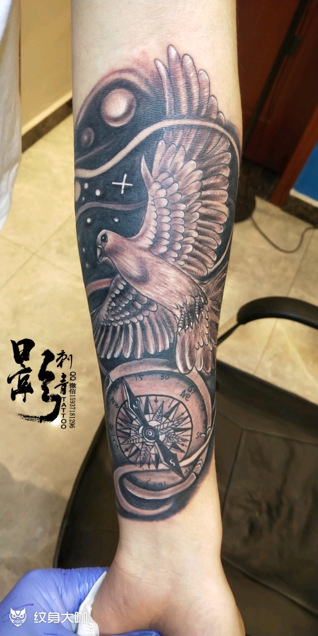 和平使者 和平鸽_纹身图案手稿图片_影tattoo的纹身作品集