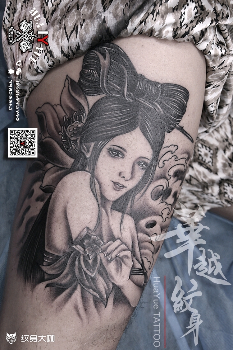 貂蝉_纹身图案手稿图片_华越的纹身作品集