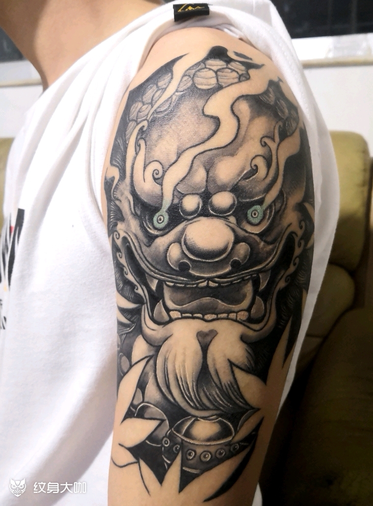 唐狮_纹身图案手稿图片_赤龙的纹身作品集