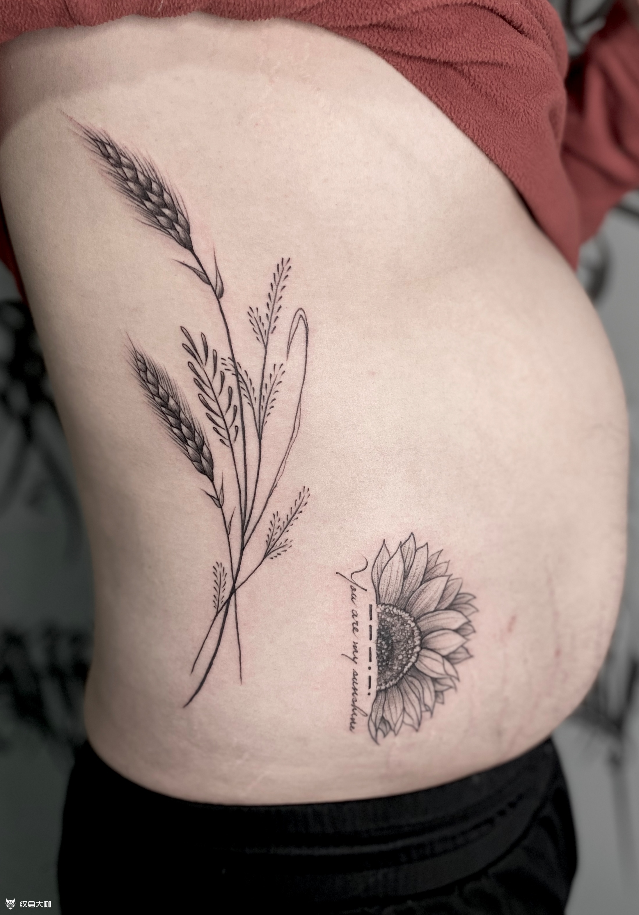 梵门刺青 麦穗 向日葵_纹身吧社区 - 纹身大咖