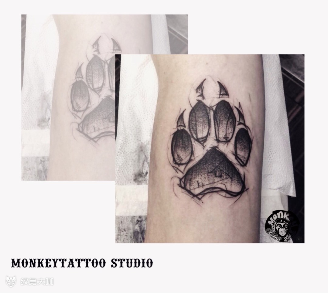 爪印_纹身图案手稿图片_97猴的纹身作品集