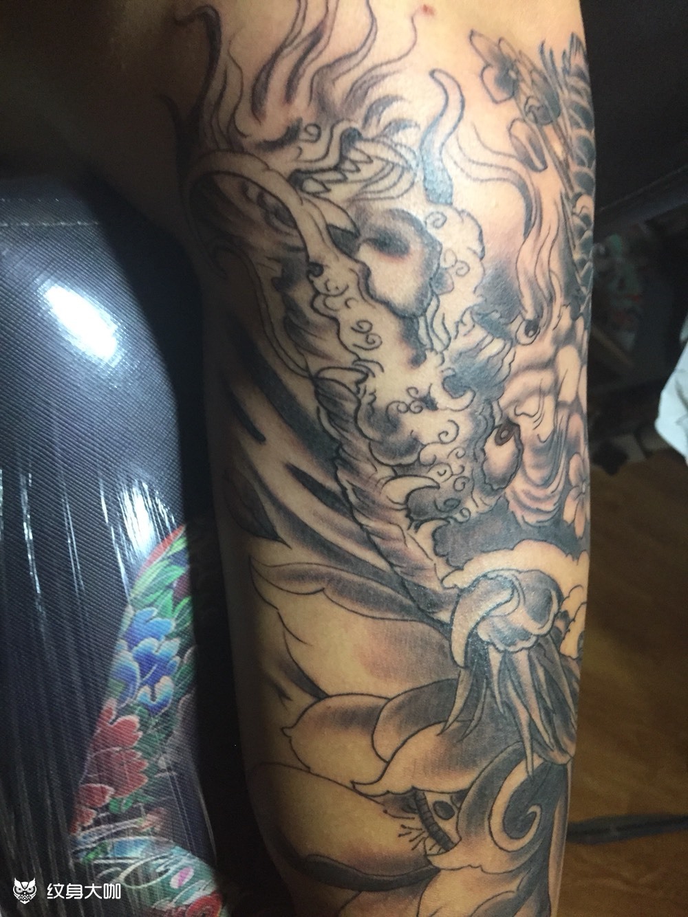 大臂龙头_纹身图案手稿图片_康策的纹身作品集