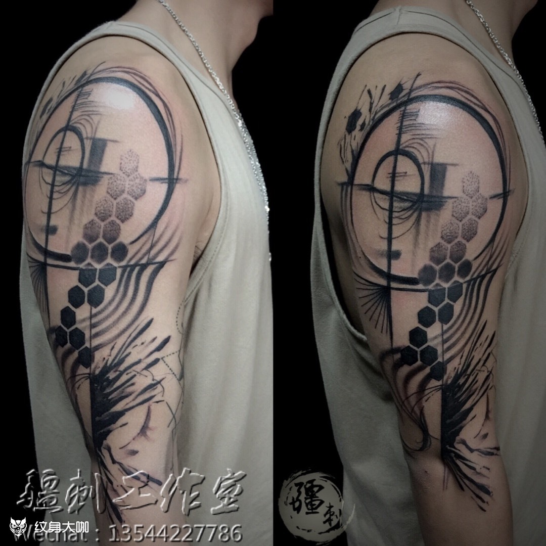 半臂_纹身图案手稿图片_僵尸的纹身作品集