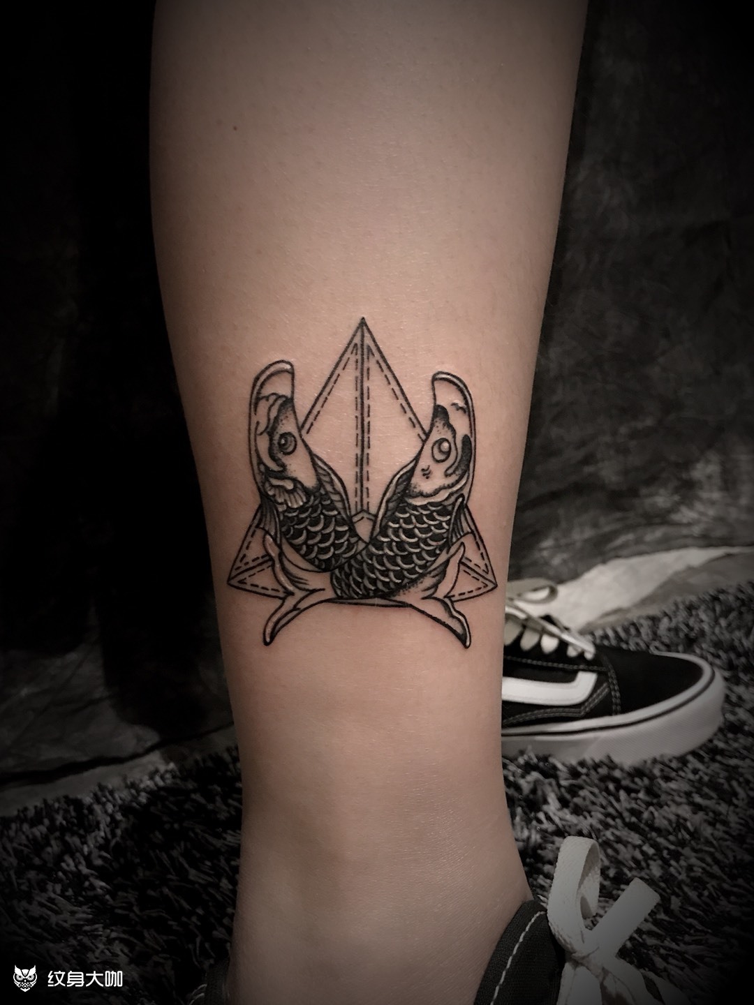 双鱼_纹身图案手稿图片_小虎的纹身作品集