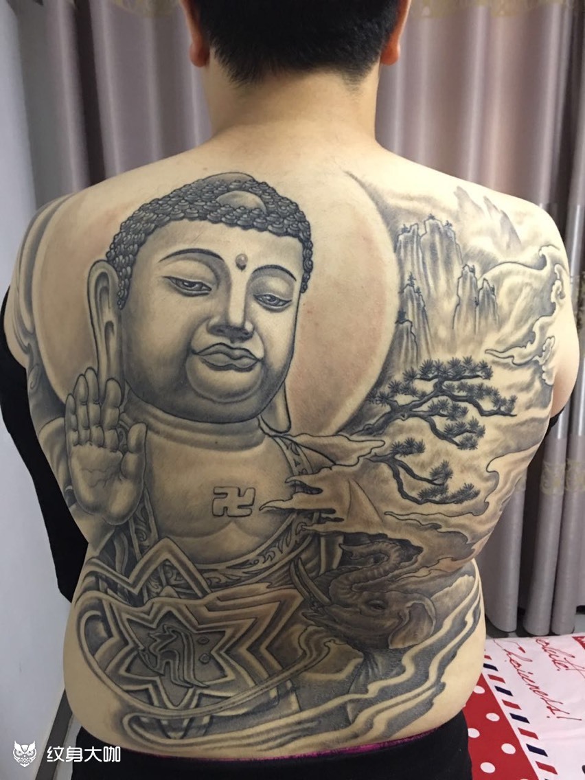 佛祖恢复后_纹身图案手稿图片_马云龙的纹身作品集