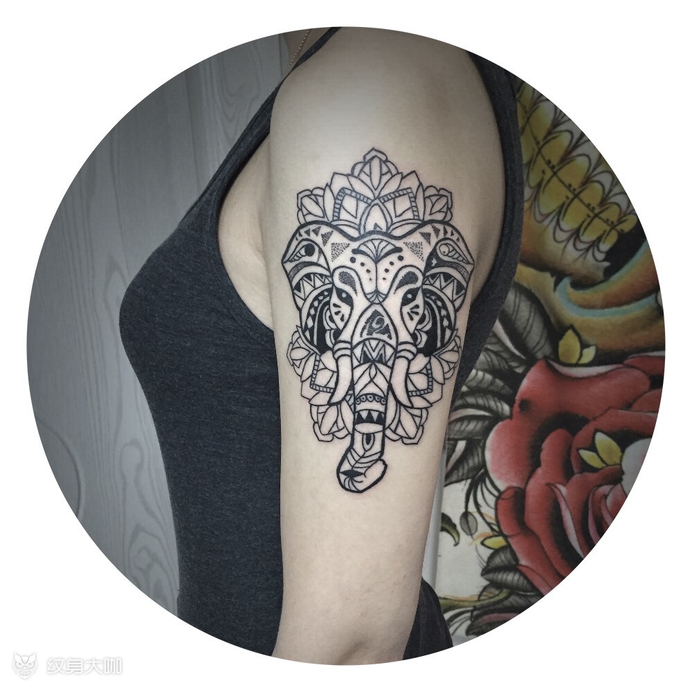 线条象神_纹身图案手稿图片_waymak.的纹身作品集