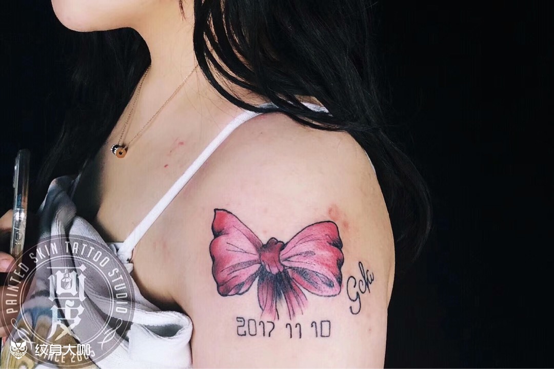 蝴蝶结_纹身图案手稿图片_画皮,线王的纹身作品集
