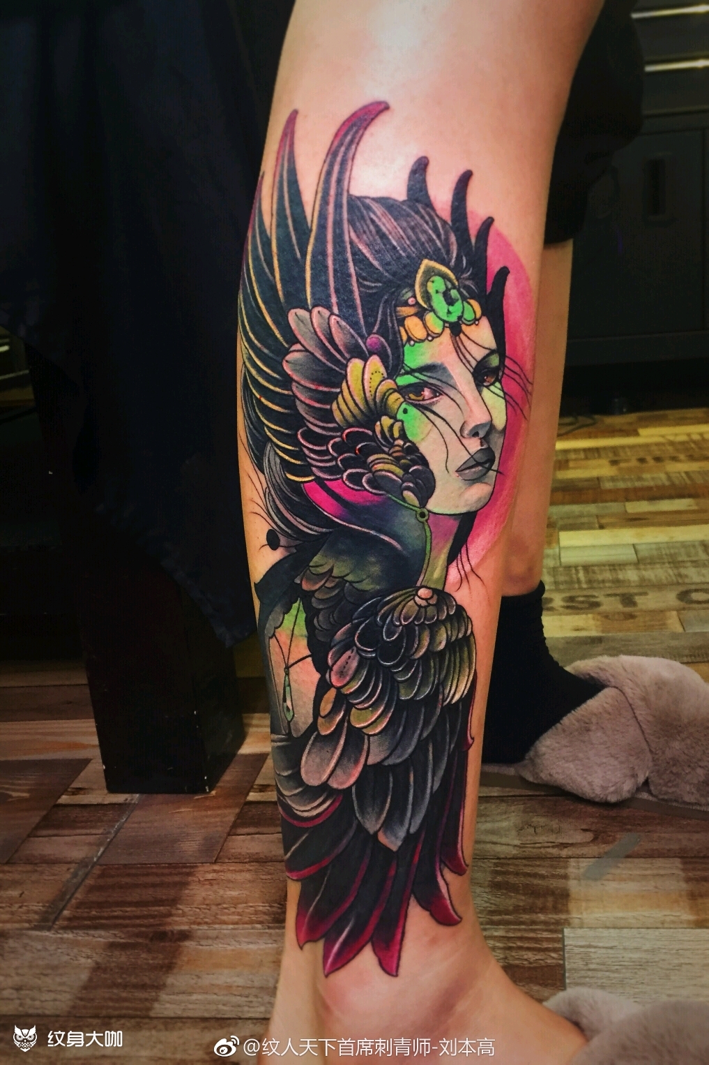 遮盖纹身 小腿纹身_纹身图案手稿图片_刘本高的纹身作品集