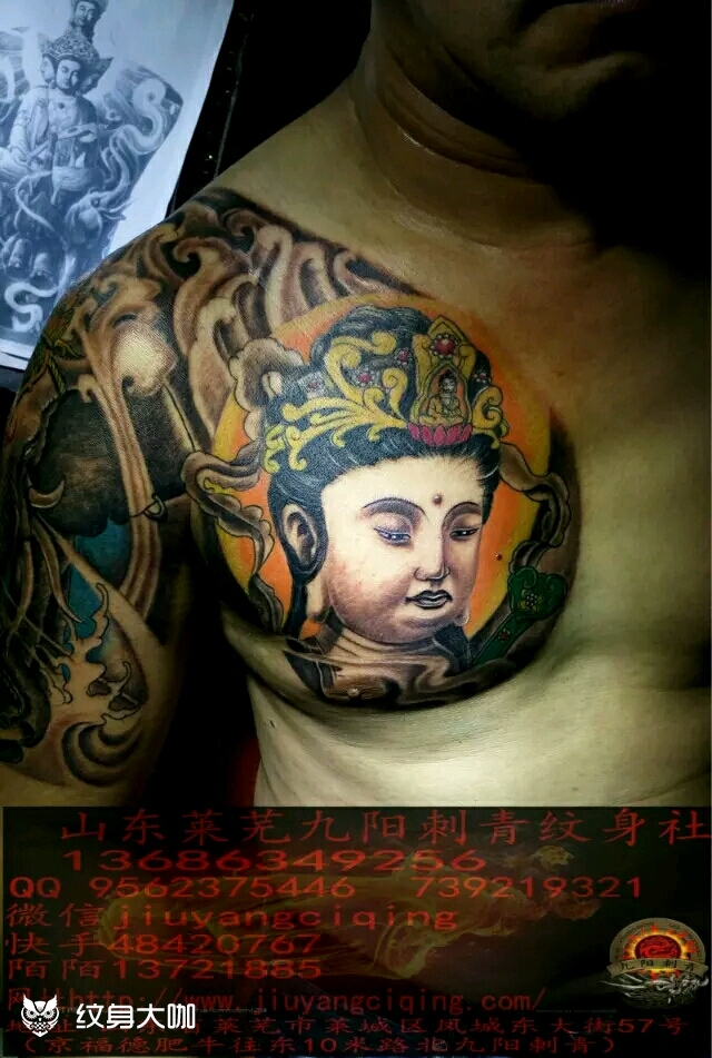 普贤菩萨六牙象神半甲_纹身图案手稿图片_邹建华的纹身作品集
