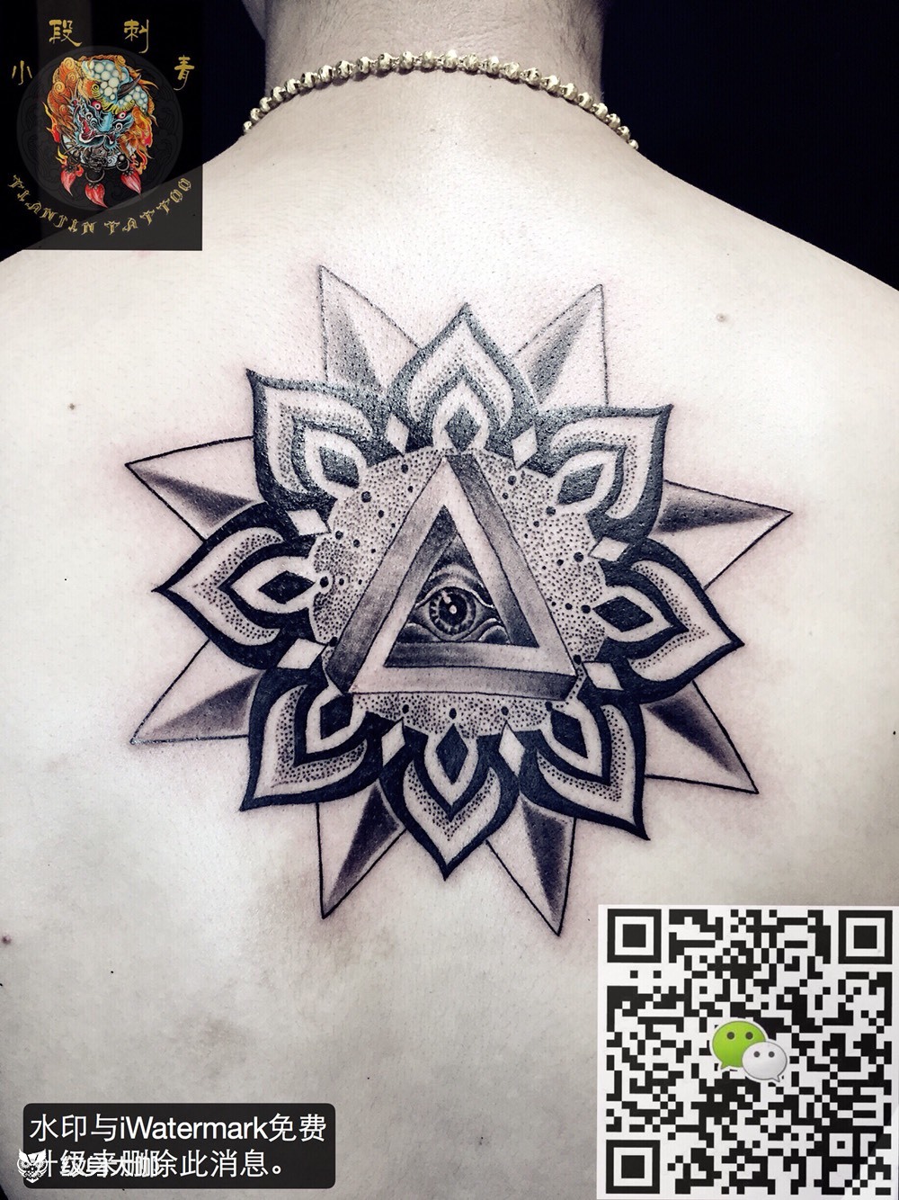 繁花天使之眼_纹身图案手稿图片_小段的纹身作品集