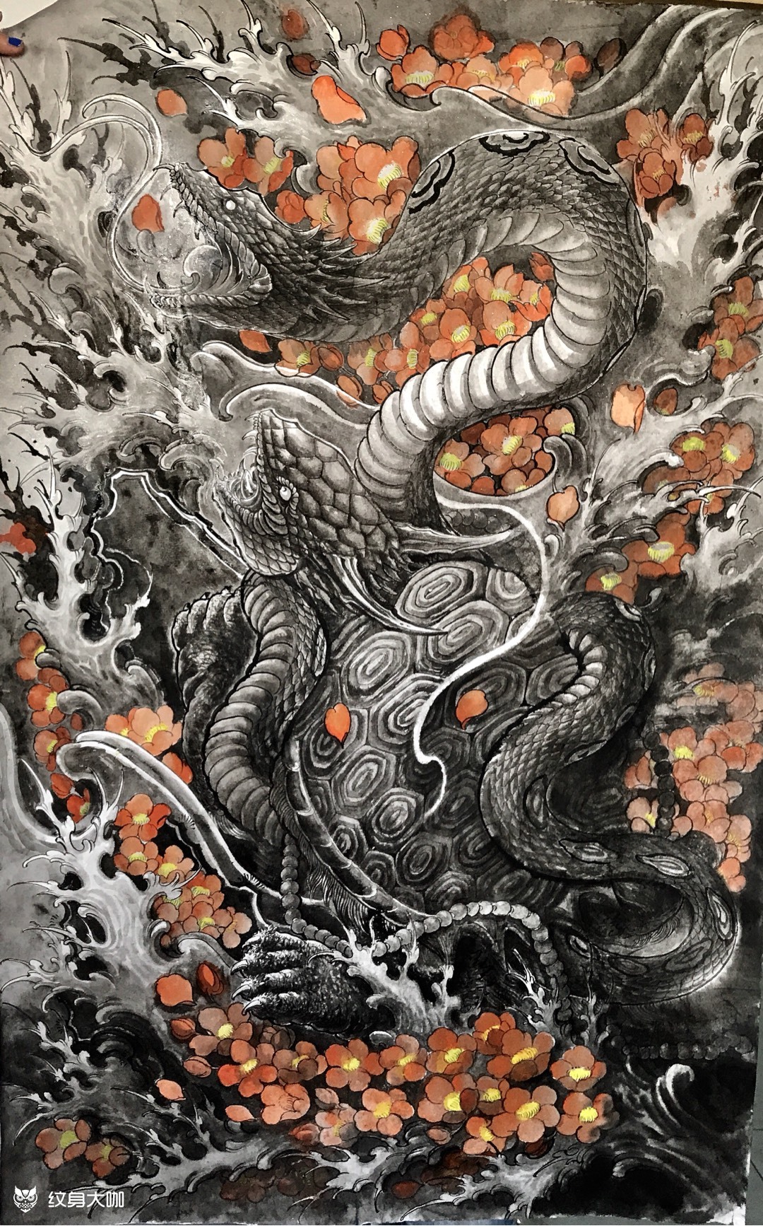 烈火风玄武_纹身图案手稿图片_小明的纹身作品集