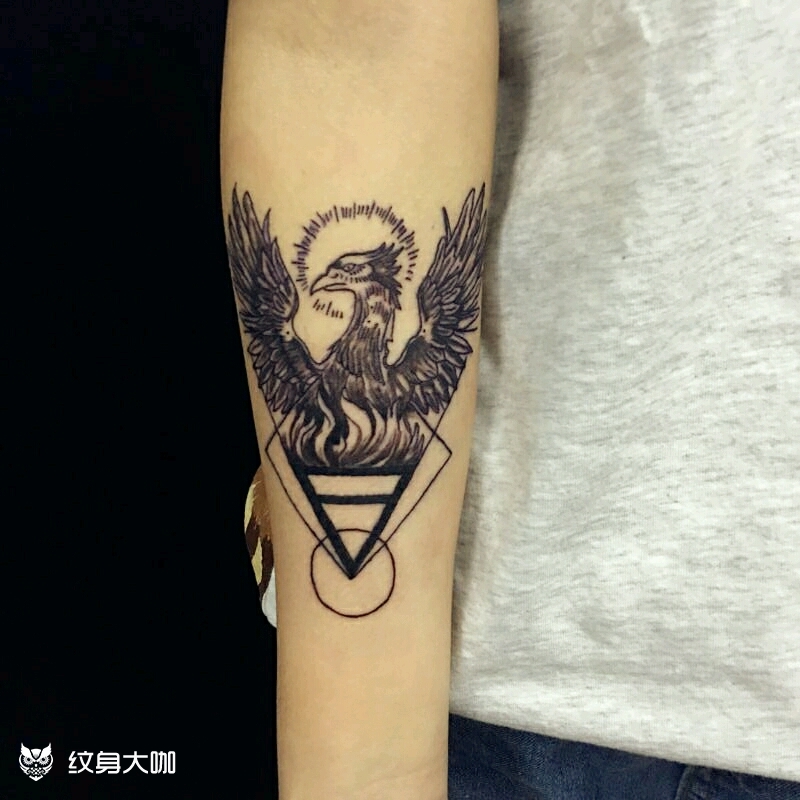老鹰,行书字体_纹身图案手稿图片_丹妮的纹身作品集
