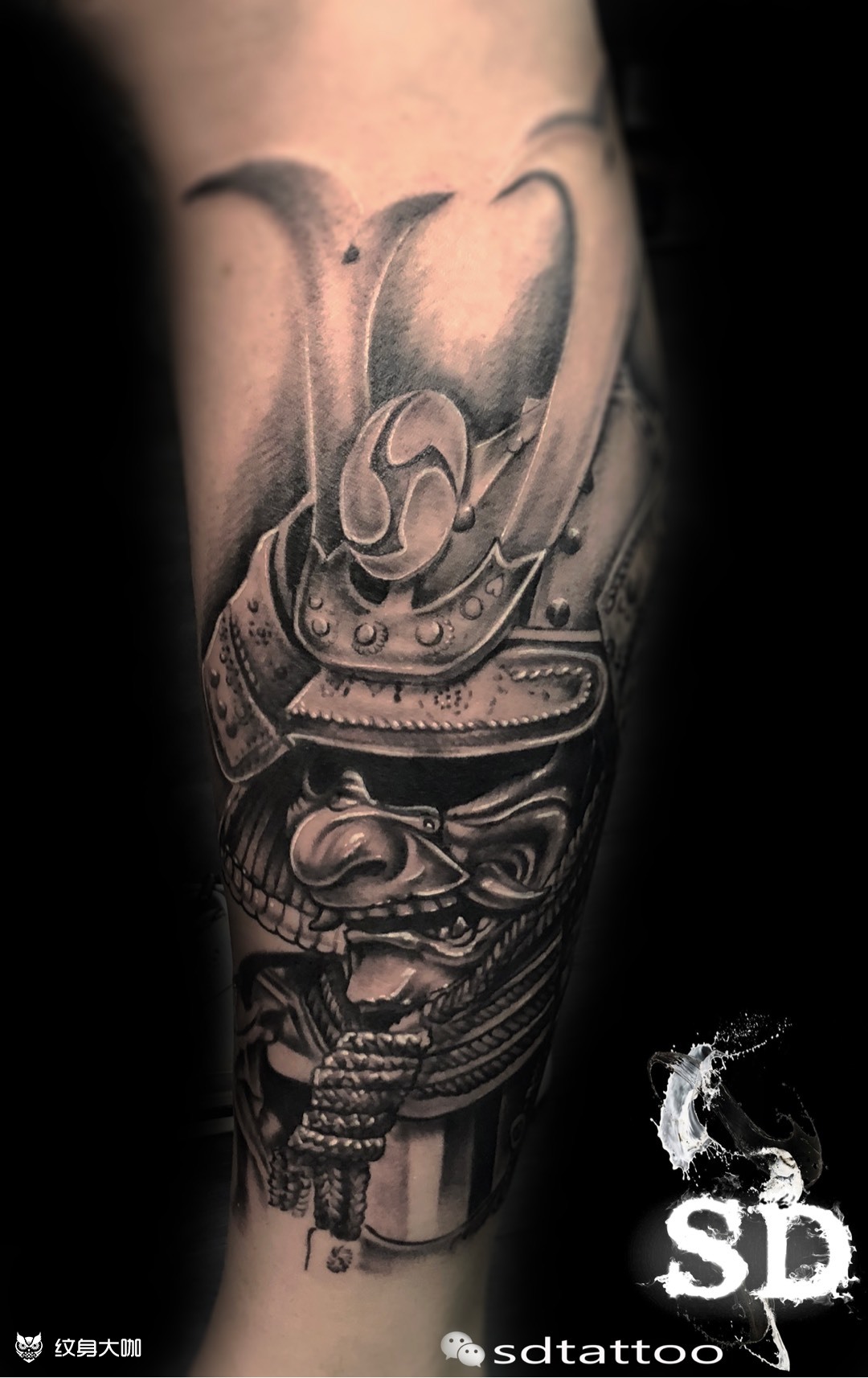 鬼武士_纹身图案手稿图片_小宝的纹身作品集