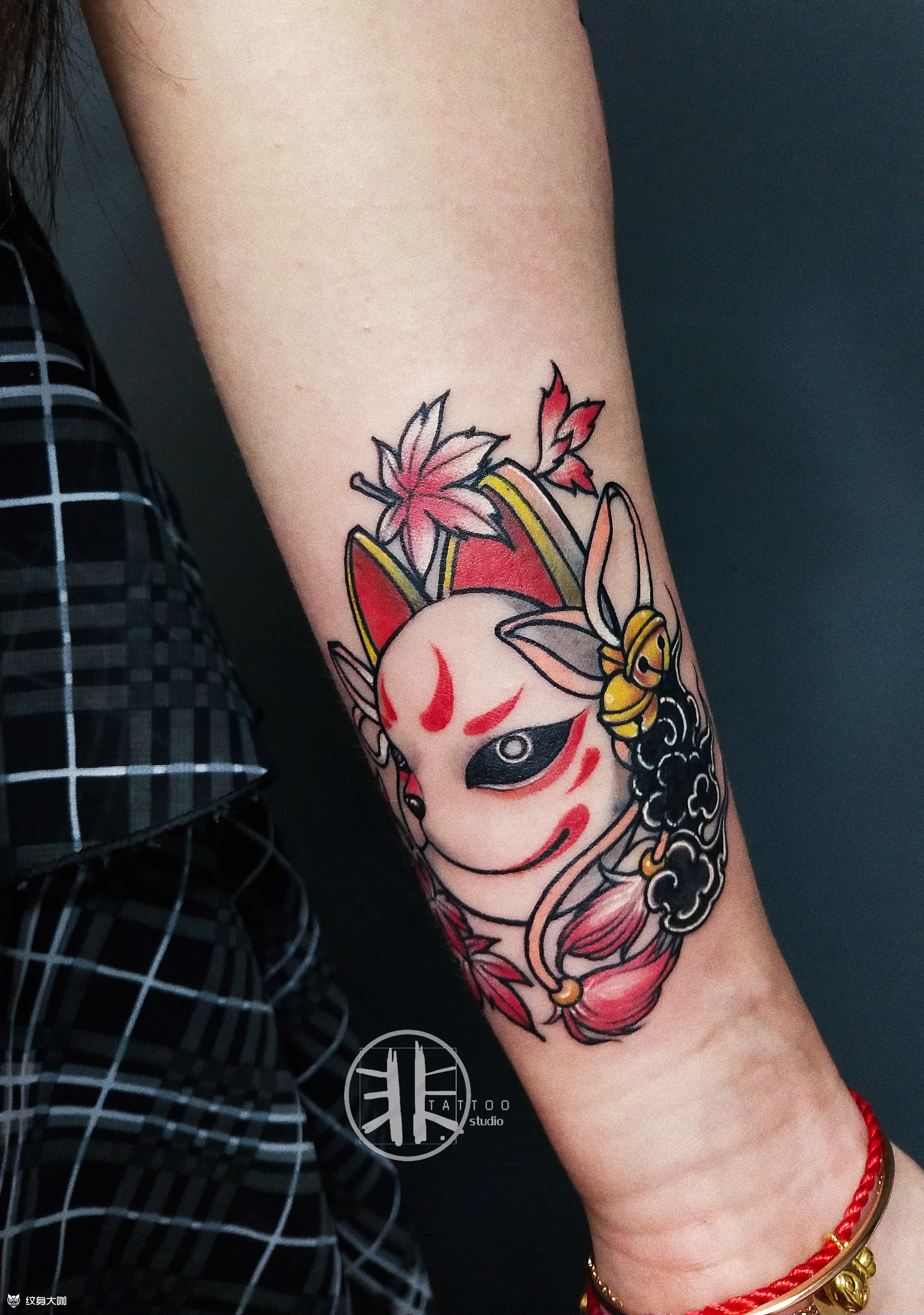 狐狸面具_纹身图案手稿图片_关飞的纹身作品集