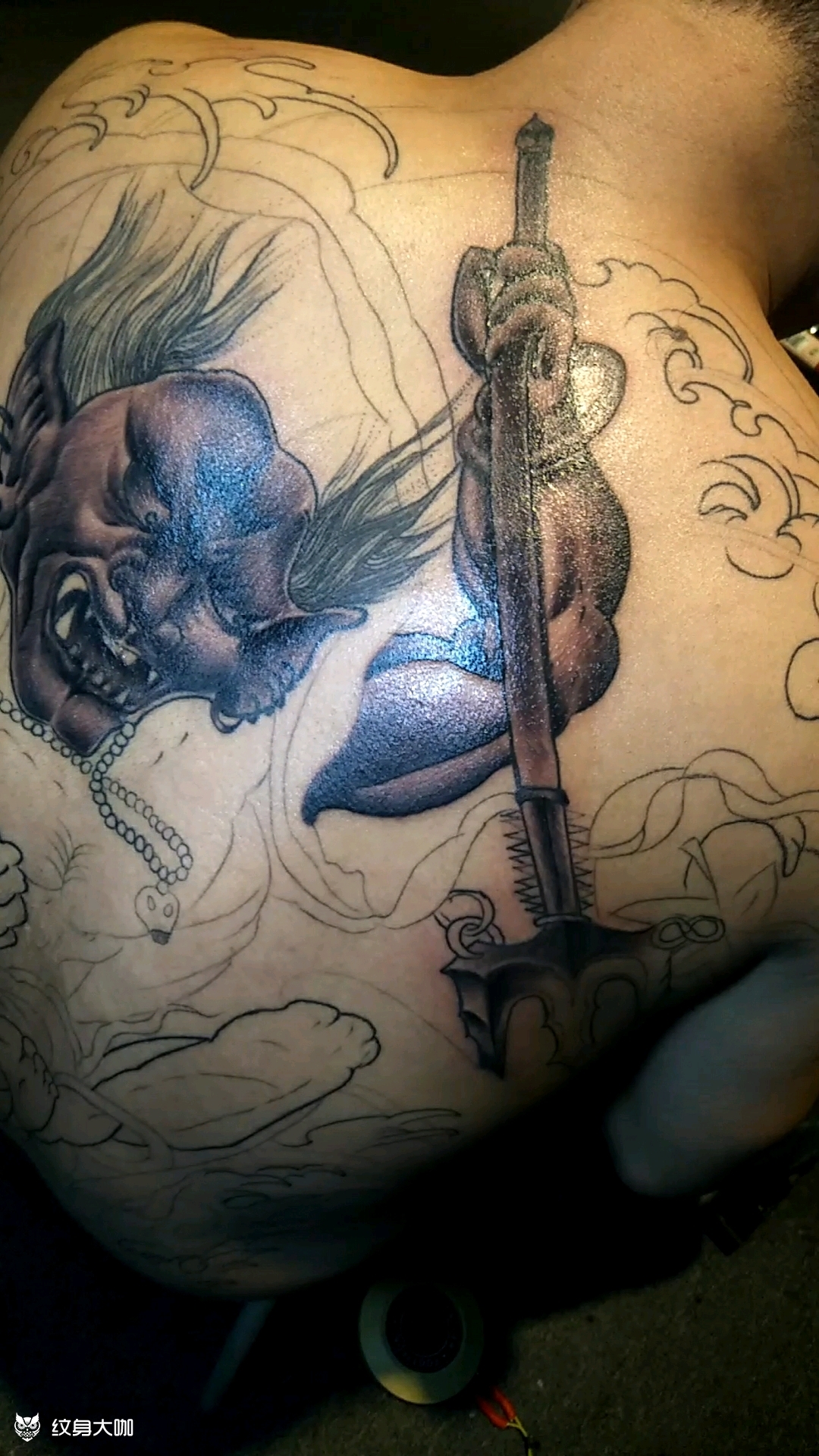 夜叉_纹身图案手稿图片_胡晓霞的纹身作品集