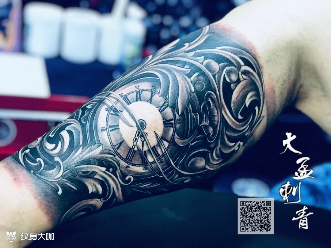 欧美包小腿_纹身图案手稿图片_大孟的纹身作品集