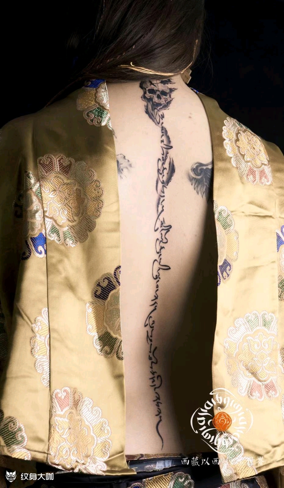 骷髅藏文_纹身图案手稿图片_张奇峰的纹身作品集